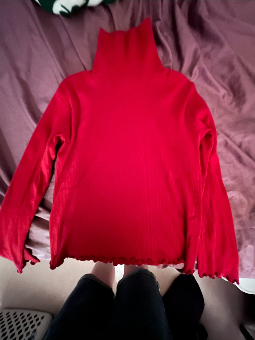 Girls XXL Red Turtleneck Long Sleeve Shirt
